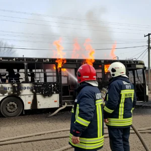 В Адыгее утром загорелся автобус в Яблоновском, пострадавших нет